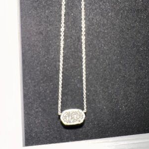 Silver drusy with silver chain